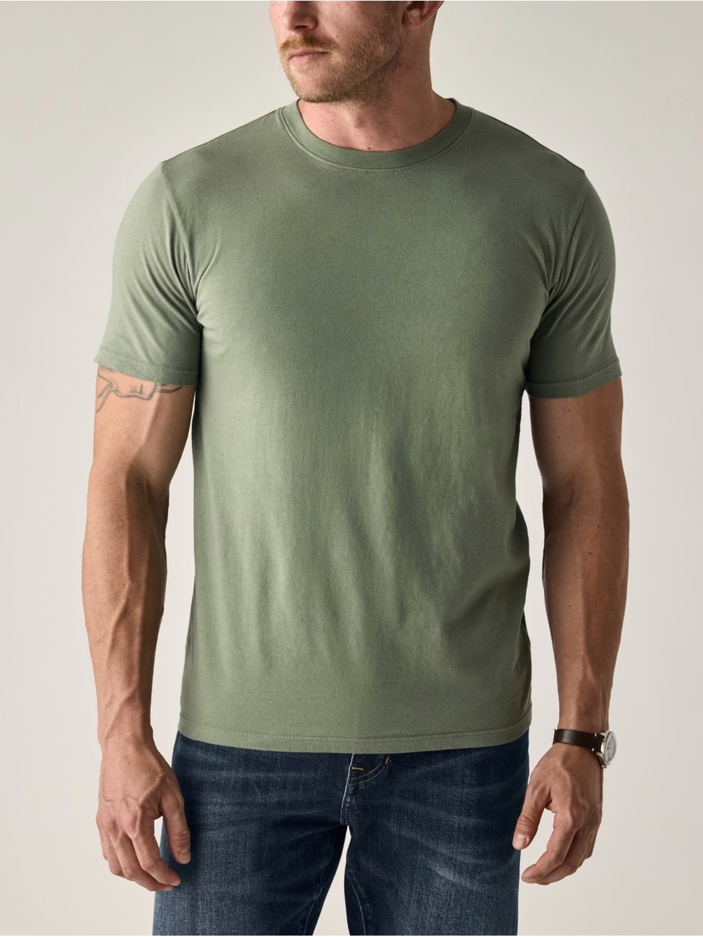 Goodfellow & Co Olive Green Crewneck Short-Sleeve Tee